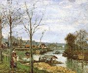 Camille Pissarro Seine River Edge Germany oil painting artist